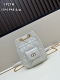 Dior New Classic Lingge Sheepskin Chain Double Shoulder Rich Bucket Backpack Size: 15x19 x8.5 CM