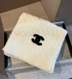 Chanel Classic Embroidered Knitted Scarf Hat Set