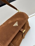 Prada New Classic Triangle Logo Deer Leather Journalist Bag Diagonal Span Bag 