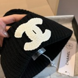 Chanel Classic Embroidered Knitted Scarf Hat Set