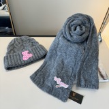 Louis Vuitton Classic Embroidered Knitted Wool Scarf Hat Set