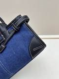 Prada New Fashion Retro Cowboy Handbag Diagonal Cross Bag Size: 24x13x8 CM