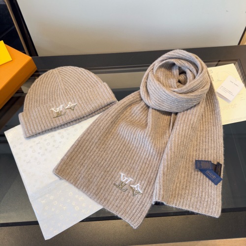 Louis Vuitton New Classic Versatile Embroidered Cashmere Scarf Hat Set