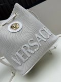 Versace New Classic Leather Logo Drawstring Bucket Bag Diagonal Span Bag