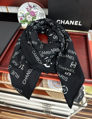 Chanel New Classic Double Sided Letter Printed Cashmere Square Towel Size: 140 x 140 CM