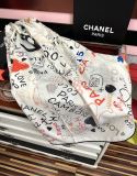 Chanel Fashion Versatile Graffiti Printed Cashmere Square Towel Size: 140 x 140 CM