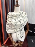 Chanel New Classic Double Sided Letter Printed Cashmere Square Towel Size: 140 x 140 CM