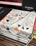 Chanel Fashion Versatile Graffiti Printed Cashmere Square Towel Size: 140 x 140 CM