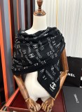Chanel New Classic Double Sided Letter Printed Cashmere Square Towel Size: 140 x 140 CM