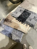 Loewe New Classic Checkered Logo Jacquard Cashmere Scarf Size: 40x 200 CM