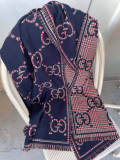 Gucci New Classic Grid GG Jacquard Wool Scarf Size: 47x 180 CM