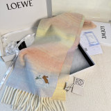 Loewe New Fashion Embroidered Rainbow Cashmere Scarf Size: 30x 180 CM