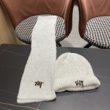 Dior Couple Fashion Versatile Knitted Hat Scarf Set