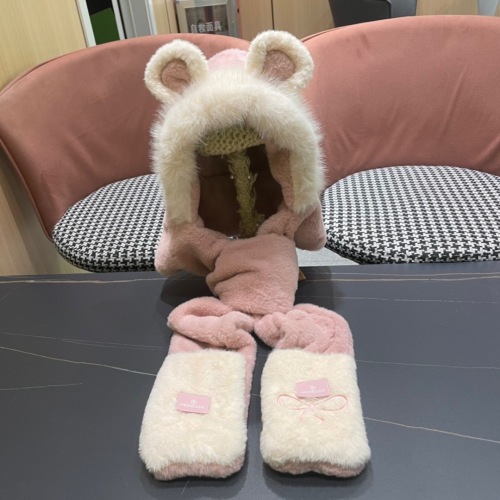 Moncler Fashion Versatile Bear Ears Hat Scarf Glove One Piece