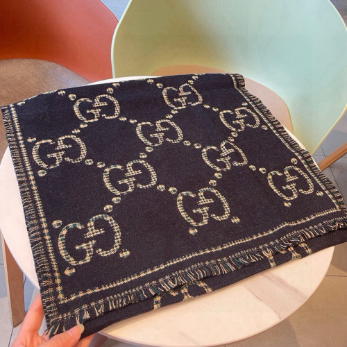 Gucci New Classic Grid GG Jacquard Wool Scarf Size: 47x 180 CM