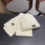Dior Couple Fashion Versatile Knitted Hat Scarf Set