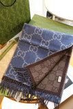 Gucci New Classic Contrast Logo Jacquard Wool Scarf Size: 34x 194 CM