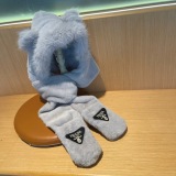 Prada Fashion Bear Ear Hat Scarf One Piece