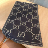 Gucci New Classic Grid GG Jacquard Wool Scarf Size: 47x 180 CM