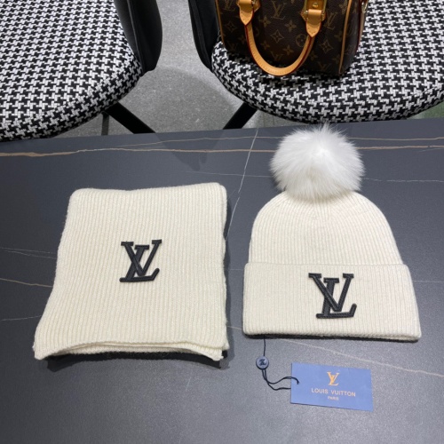 Louis Vuitton Couple Fashion Wool Scarf Hat Set