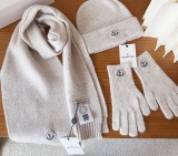 Moncler New Classic Versatile Flanged Wool Knitted Wool Hat Scarf Glove Set