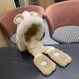 Moncler Fashion Versatile Bear Ears Hat Scarf Glove One Piece