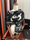 Chanel Fashion Double Sided Double C Graffiti Cashmere Scarf Size: 65x 185 CM