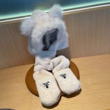 Prada Fashion Bear Ear Hat Scarf One Piece