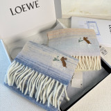 Loewe New Fashion Embroidered Rainbow Cashmere Scarf Size: 30x 180 CM