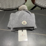 Moncler Fashion Versatile Flanged Wool Knitted Wool Hat Scarf Set
