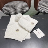 Moncler Fashion Versatile Flanged Wool Knitted Wool Hat Scarf Set
