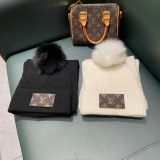 Louis Vuitton New Couple Fashion Wool Scarf Hat Set