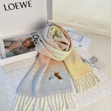 Loewe New Fashion Embroidered Rainbow Cashmere Scarf Size: 30x 180 CM