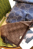 Gucci New Classic Contrast Logo Jacquard Wool Scarf Size: 34x 194 CM