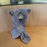 Prada New Fashion Versatile Bear Ear Hat Scarf in One