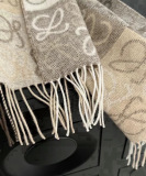 Loewe New Classic Checkered Logo Jacquard Cashmere Scarf Size: 40x 200 CM