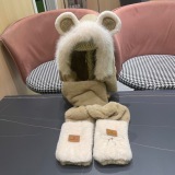 Moncler Fashion Versatile Bear Ears Hat Scarf Glove One Piece