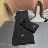 Prada Couple Fashion Warm Wool Scarf Hat Set