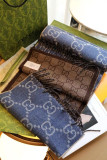Gucci New Classic Contrast Logo Jacquard Wool Scarf Size: 34x 194 CM