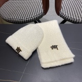Dior Couple Fashion Versatile Knitted Hat Scarf Set