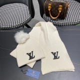 Louis Vuitton Couple Fashion Wool Scarf Hat Set