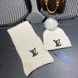 Louis Vuitton Couple Fashion Wool Scarf Hat Set