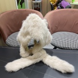 Chanel Fashion Versatile Fox Hair Hat Scarf 