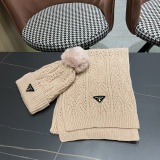 Prada Couple Fashion Warm Wool Scarf Hat Set