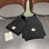 Moncler Fashion Versatile Flanged Wool Knitted Wool Hat Scarf Set