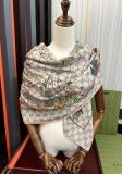Gucci New Classic Elegant GG Double Sided Cashmere Scarf Size: 140x 140 CM