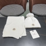 Moncler Fashion Versatile Flanged Wool Knitted Wool Hat Scarf Set
