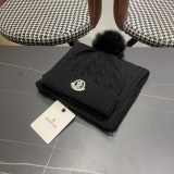 Moncler Fashion Warm Fox Hair Ball Hat Scarf Set