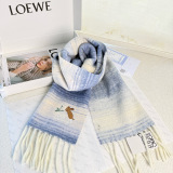 Loewe New Fashion Embroidered Rainbow Cashmere Scarf Size: 30x 180 CM