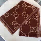 Gucci New Classic Grid GG Jacquard Wool Scarf Size: 47x 180 CM